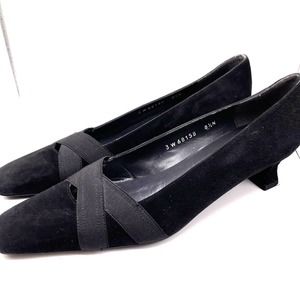 Stuart Weitzman Women’s Size 8N Black Suede Block Heel Narrow